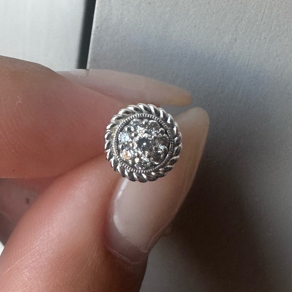 Gabriel & Co. 14K White Gold and Diamond Stud Halo Earring - 1 Only